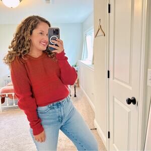 Intermix Orange Pink Wool Ombre Sweater Medium